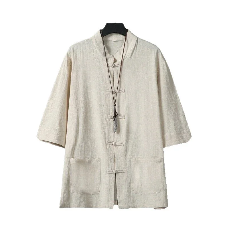 Feng Men's Short Sleeve Chinese Shirt
