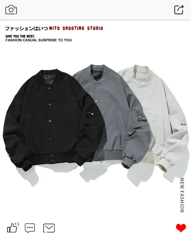 Youth Vintage Casual Bomber Jacket Detail