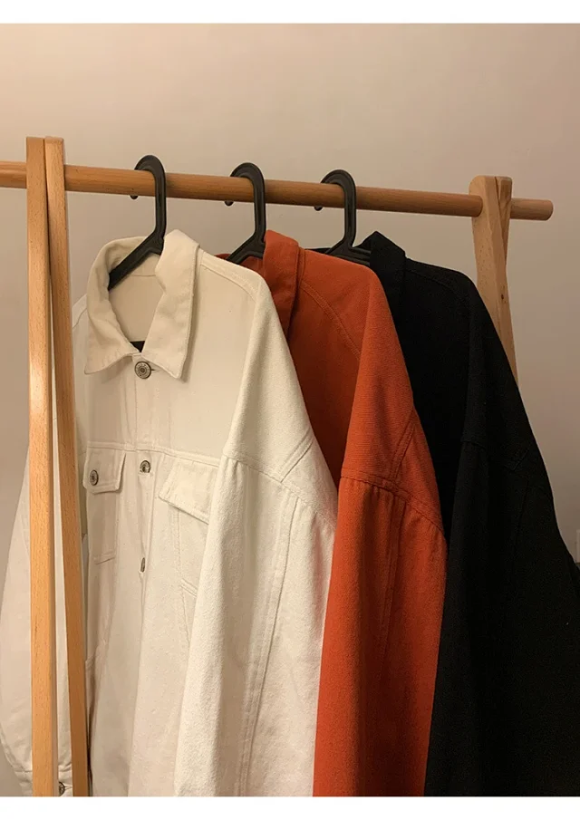 Men's Korean Relaxed Cotton Denim Jacket Detail