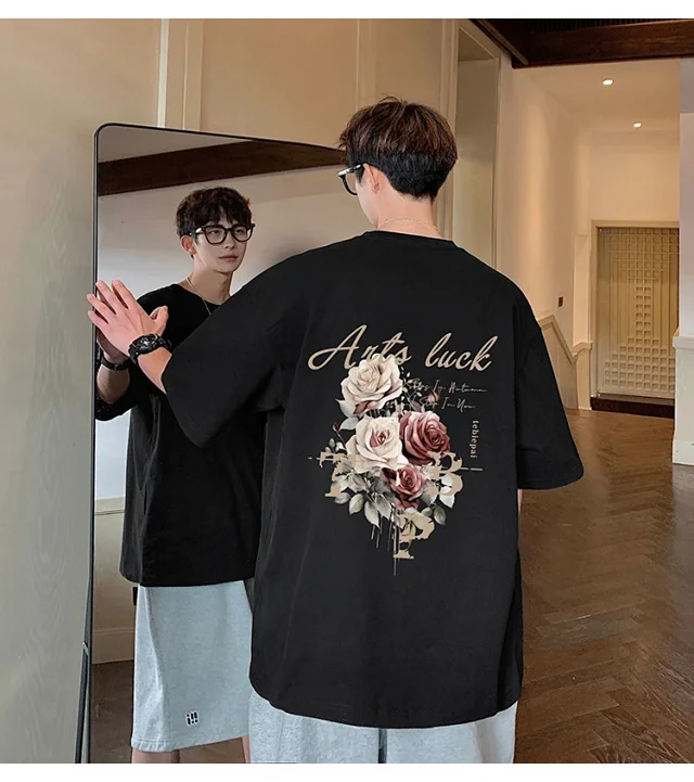 Men's New Summer Oversized Cotton T-Shirt Detail