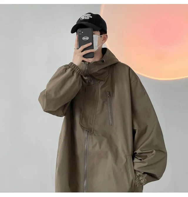 Black Warrior Men's Hooded Utility Jacket Detail