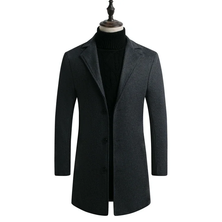 Men's AW21 Korean Slim Wool Dress Coat
