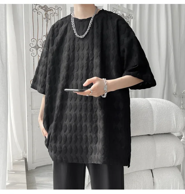 Men's Cooling Silk Jacquard Stretch Tee Detail