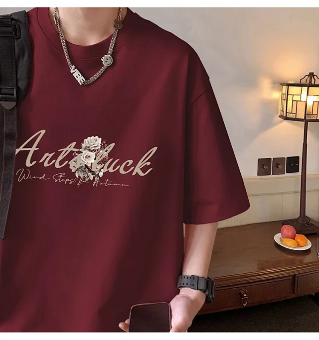 Men's New Summer Oversized Cotton T-Shirt Detail