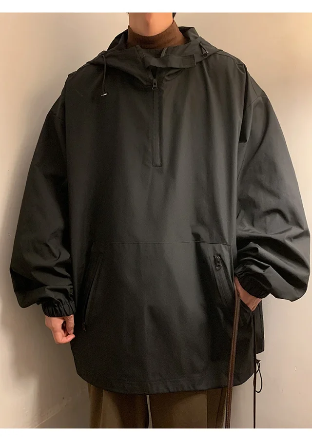Men's & Youth Hooded Half-Zip Windbreaker Detail