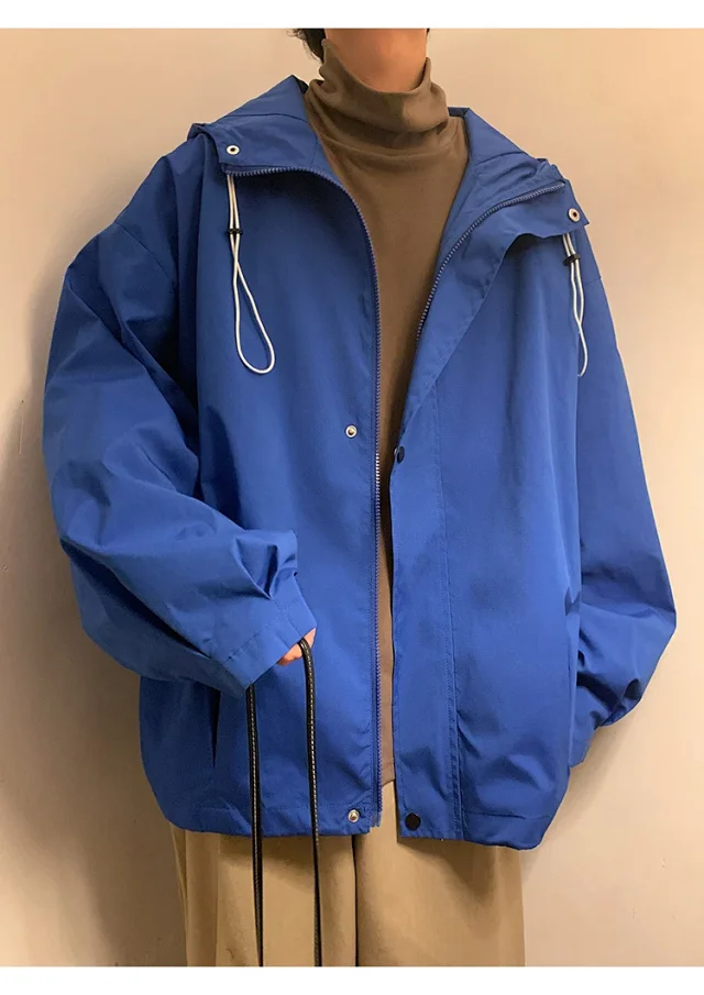 Autumn/Winter Men's HK Loose Casual Hooded Jacket Detail