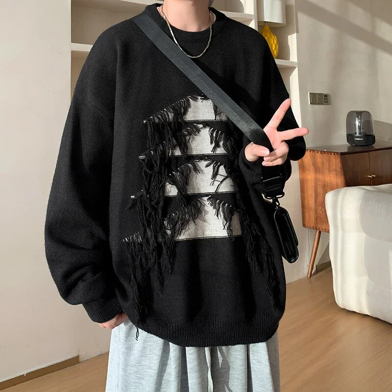 Unisex Casual Couple Christmas Tassel Sweater