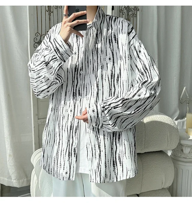 Men's Hip Hop Long Sleeve Shirt Detail