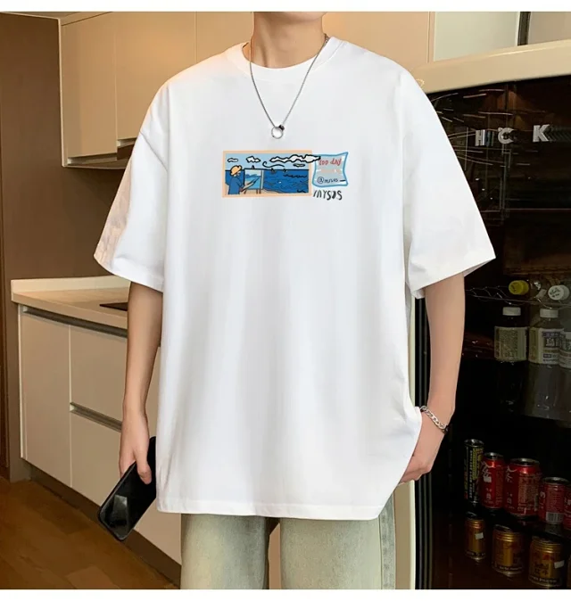 Men's Heavyweight Cotton T-Shirt Plus Size Detail