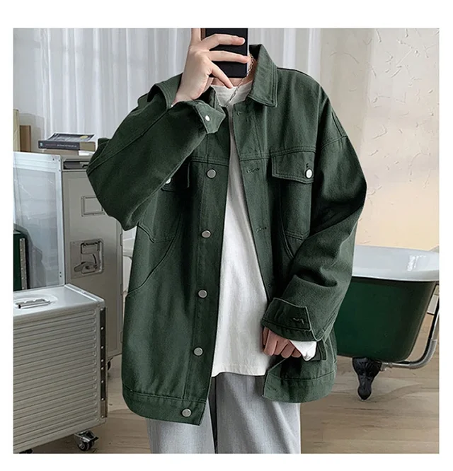 Men's Oversized Street Denim Jacket Detail