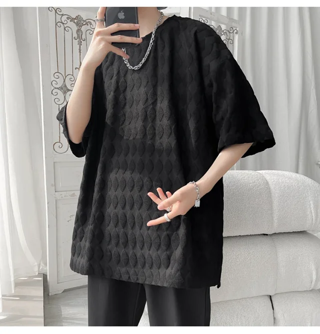 Men's Cooling Silk Jacquard Stretch Tee Detail