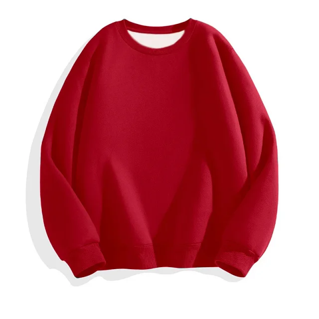 Hua Cotton Men's Casual Crew-Neck Sweatshirt Detail