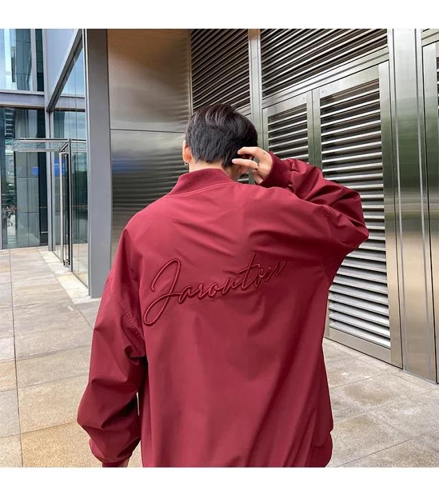 Men's Spring Hip-Hop Embroidered Bomber Jacket Detail
