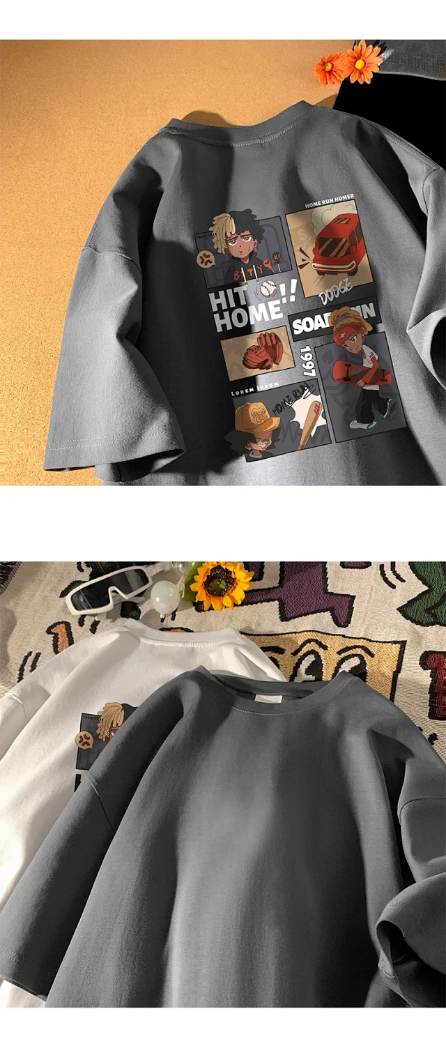 Men's Cartoon Print Heavyweight Cotton Tee Detail