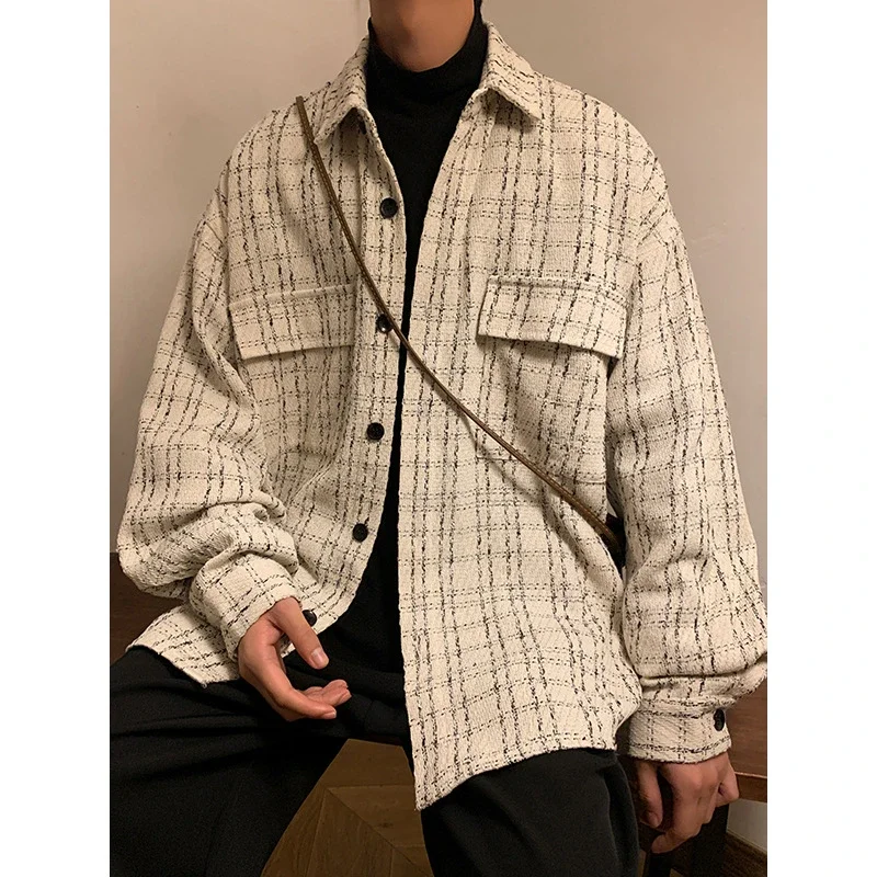 Men's Plus Size Houndstooth Wool Jacket