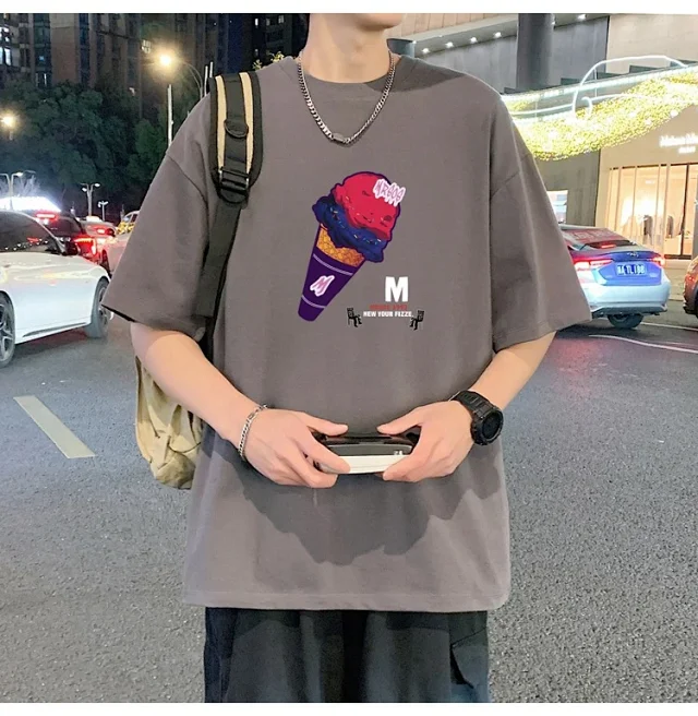 Men's Heavyweight Cotton Round Neck Tee Detail