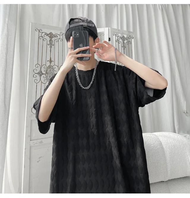Men's Cooling Silk Jacquard Stretch Tee Detail