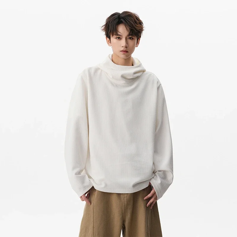 Men's 2025 Fall Retro High - neck Hoodie