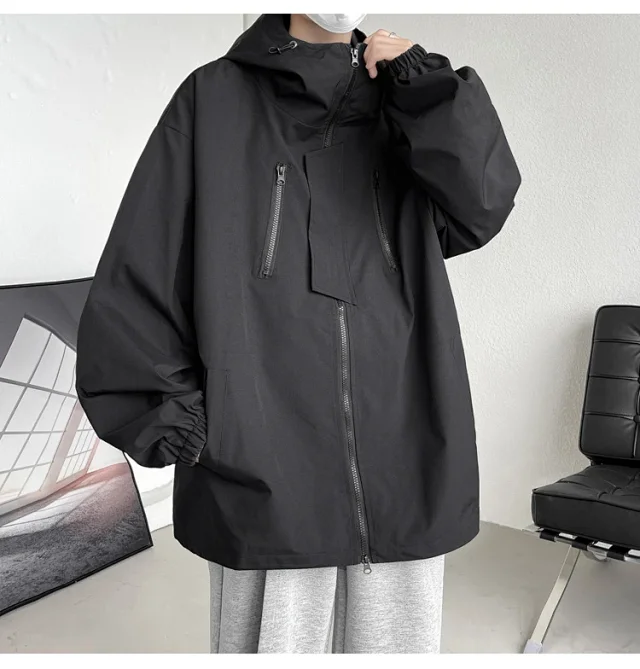 Black Warrior Men's Hooded Utility Jacket Detail