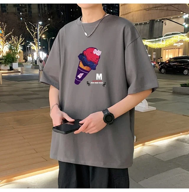 Men's Heavyweight Cotton Round Neck Tee Detail