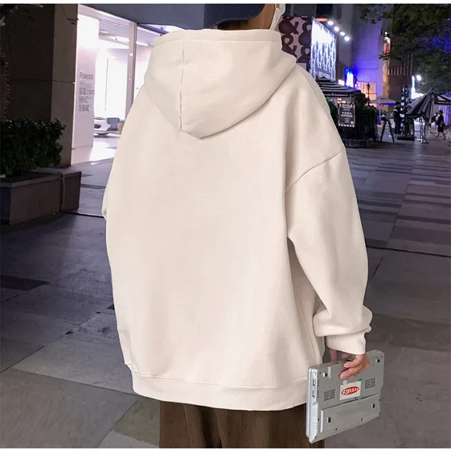 Men's Heavyweight Cotton Fleece Hoodie Fall Winter Detail