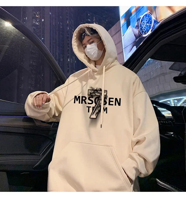 Men's Cotton Oversized Hoodie HK Style Detail