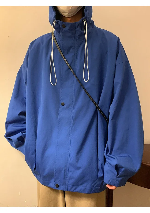 Autumn/Winter Men's HK Loose Casual Hooded Jacket Detail