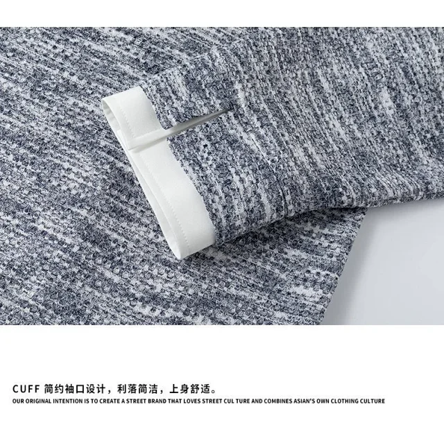 Men's Relaxed Mock Layered Hoodie Detail