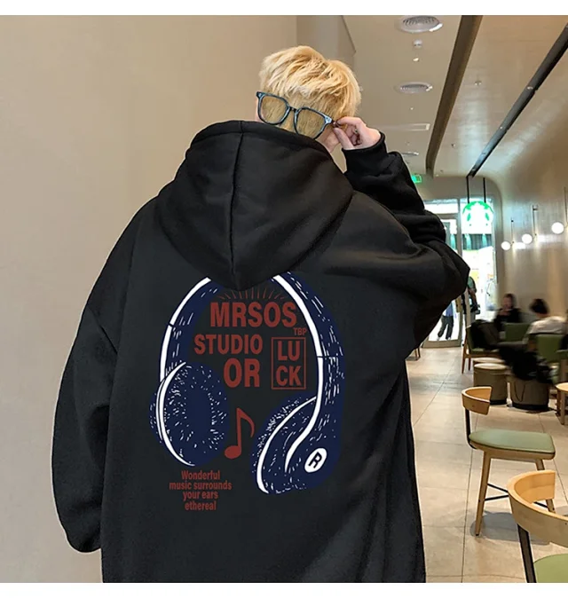 2025 Men's Cotton Hoodie (Hong Kong Style, Loose, Streetwear) Detail