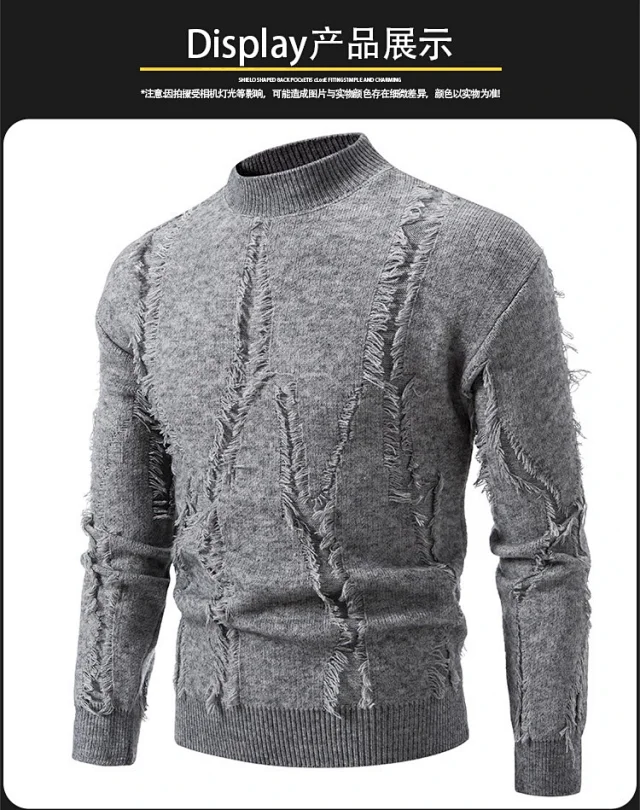 Men's Tassel Sweater Autumn Winter Casual Detail