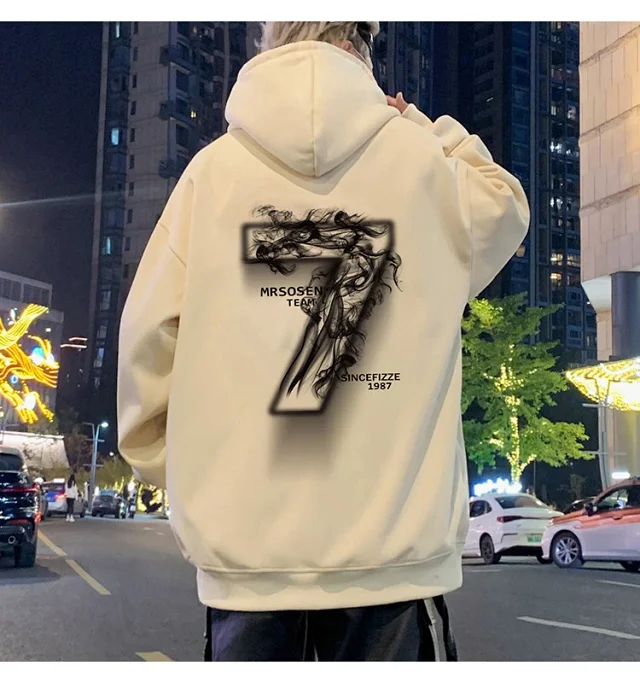 Men's Cotton Oversized Hoodie HK Style Detail