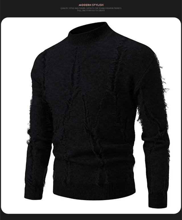 Men's Tassel Sweater Autumn Winter Casual Detail