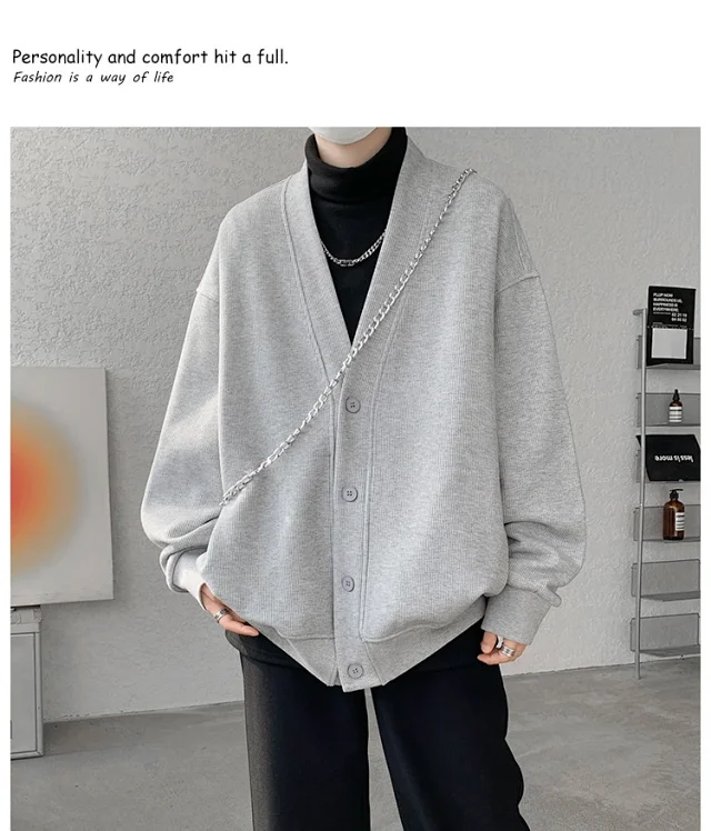 Men's Spring/Fall Cotton Knit Cardigan Detail