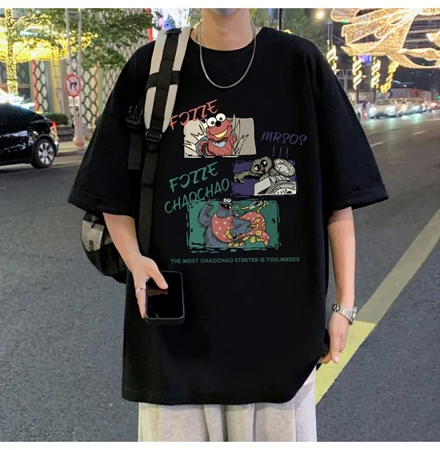 Men's Summer Oversized Cotton Street Tee Detail