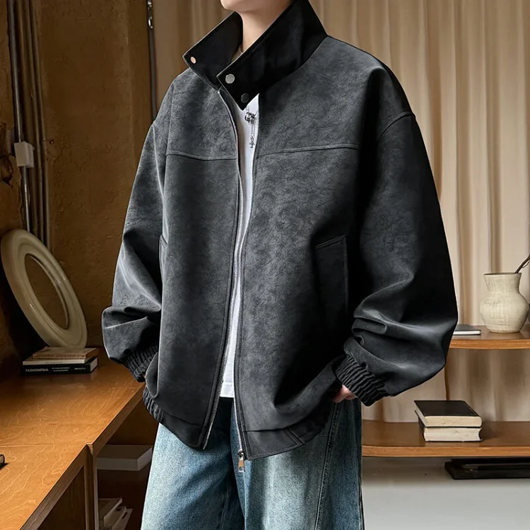 SS2025 Men's Matte Vintage PU Jacket