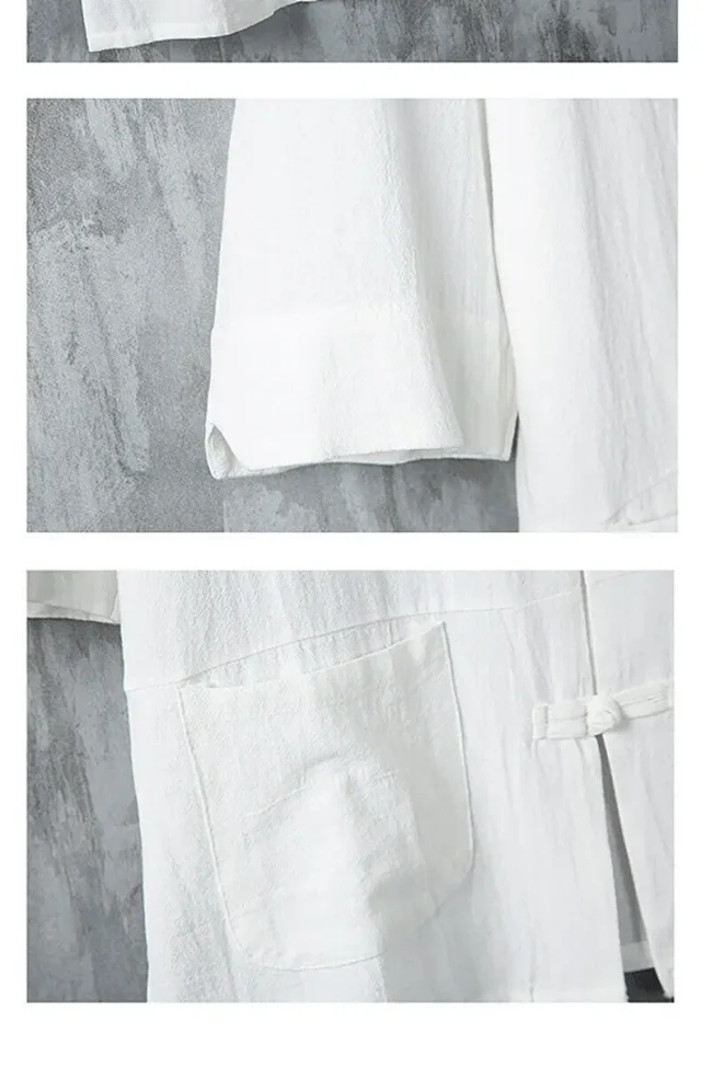 Feng Men's Short Sleeve Chinese Shirt Detail