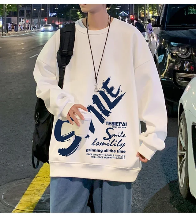 Men's Vintage Loose Fit Crew Neck Detail