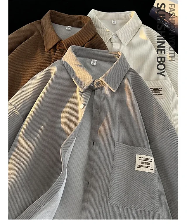 Japanese Vintage Men's Corduroy Shirt Detail