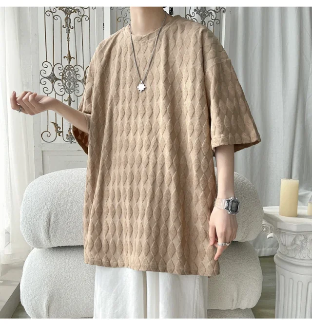 Men's Cooling Silk Jacquard Stretch Tee Detail