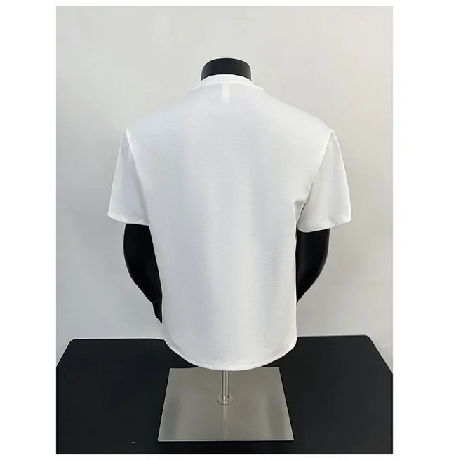 Liquid Ammonia Cotton Striped Deconstructed Short Sleeve T - Shirt Detail