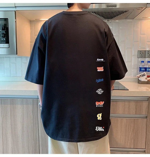 Men's Summer Oversize Round Neck Tee Detail