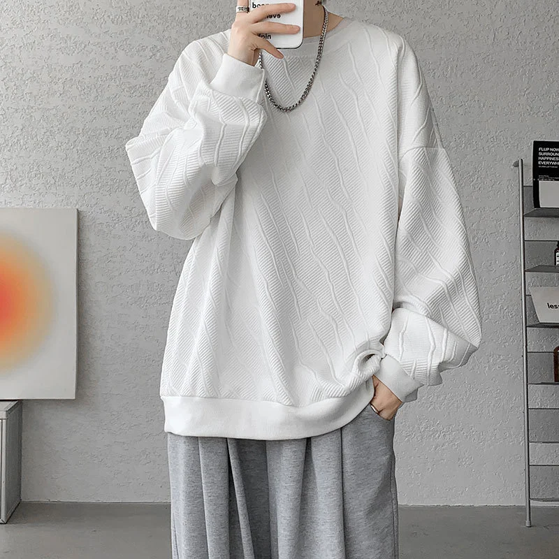 Men's Loose Textured Long Sleeve Tee