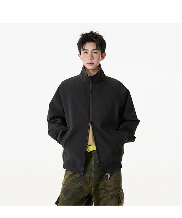 Cleanfit Color Block Retro Baseball Jacket Detail