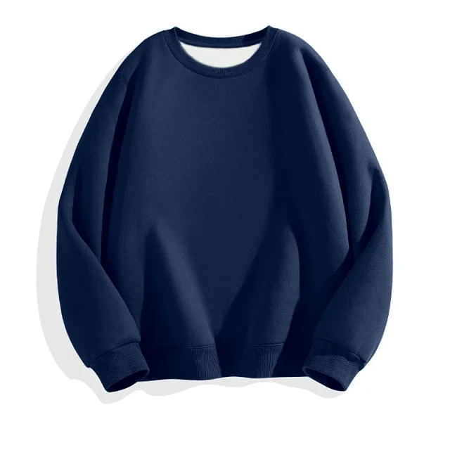 Hua Cotton Men's Casual Crew-Neck Sweatshirt Detail