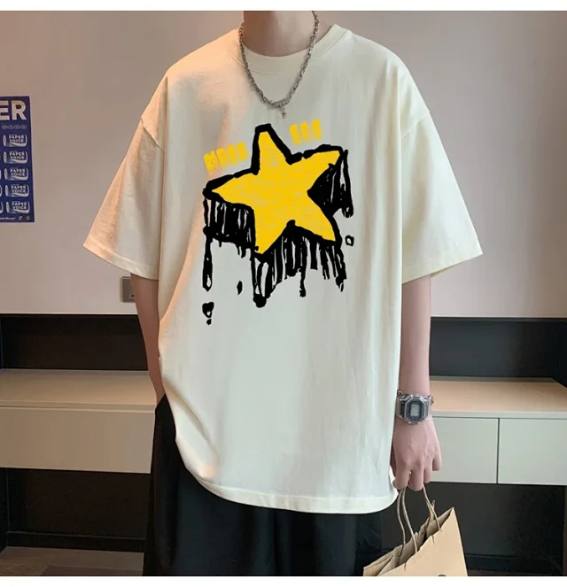 2025 American Men's Heavyweight Cotton T-Shirt Detail