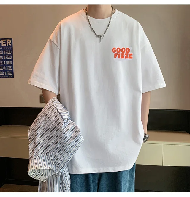 Men's Summer Oversize Round Neck Tee Detail