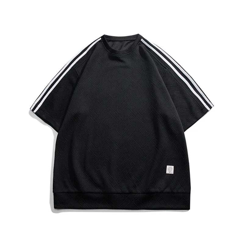 Three-Stripe Stretch Ice-Silk Summer Tee