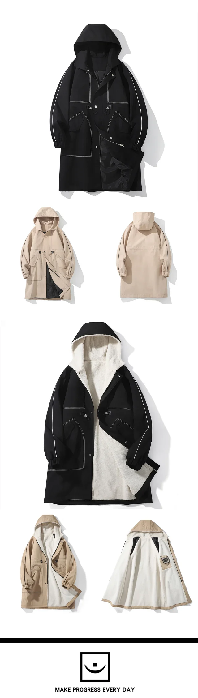 Men's Retro Workwear Hooded Trench AW24 Detail