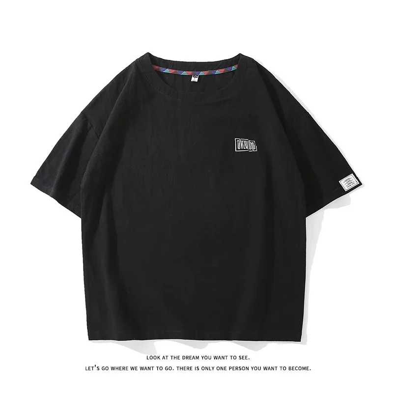 Men's Japanese Style Cotton Linen Tee