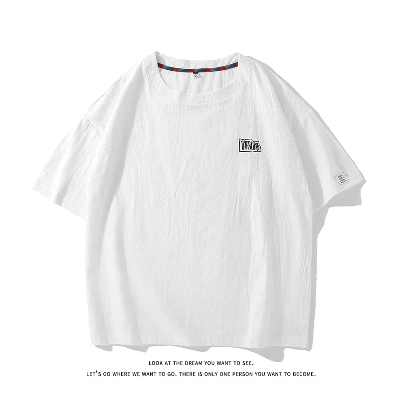 Men's Japanese Style Cotton Linen Tee